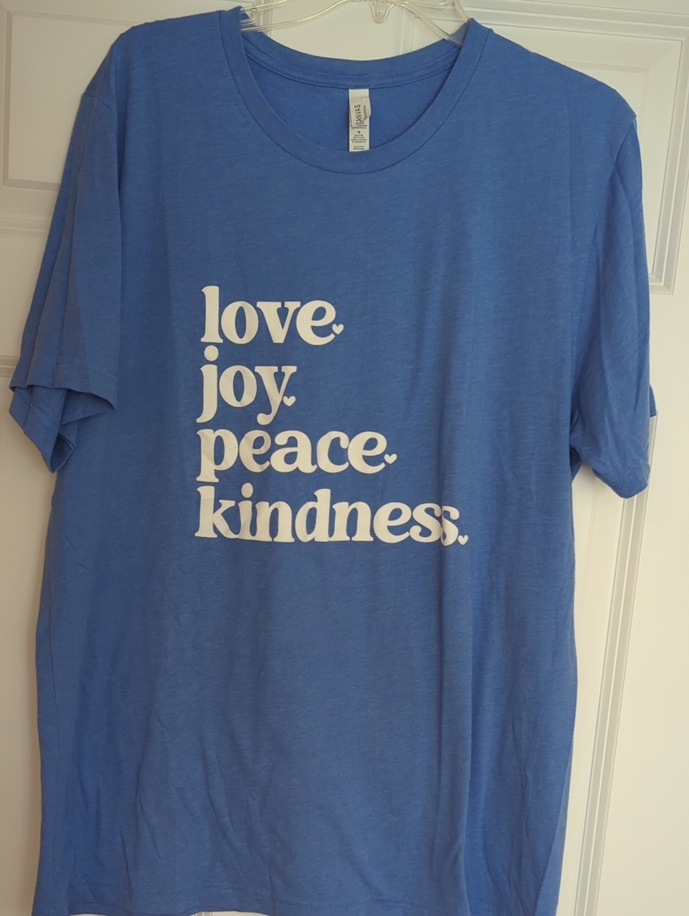 Bella Canvas Blue Short-Sleeve Tee with White Positive Text